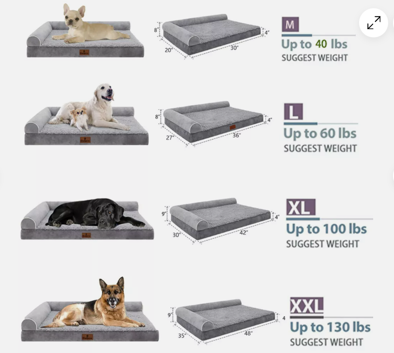 Cama para cachorro de espuma de alta densidade M/G/GG