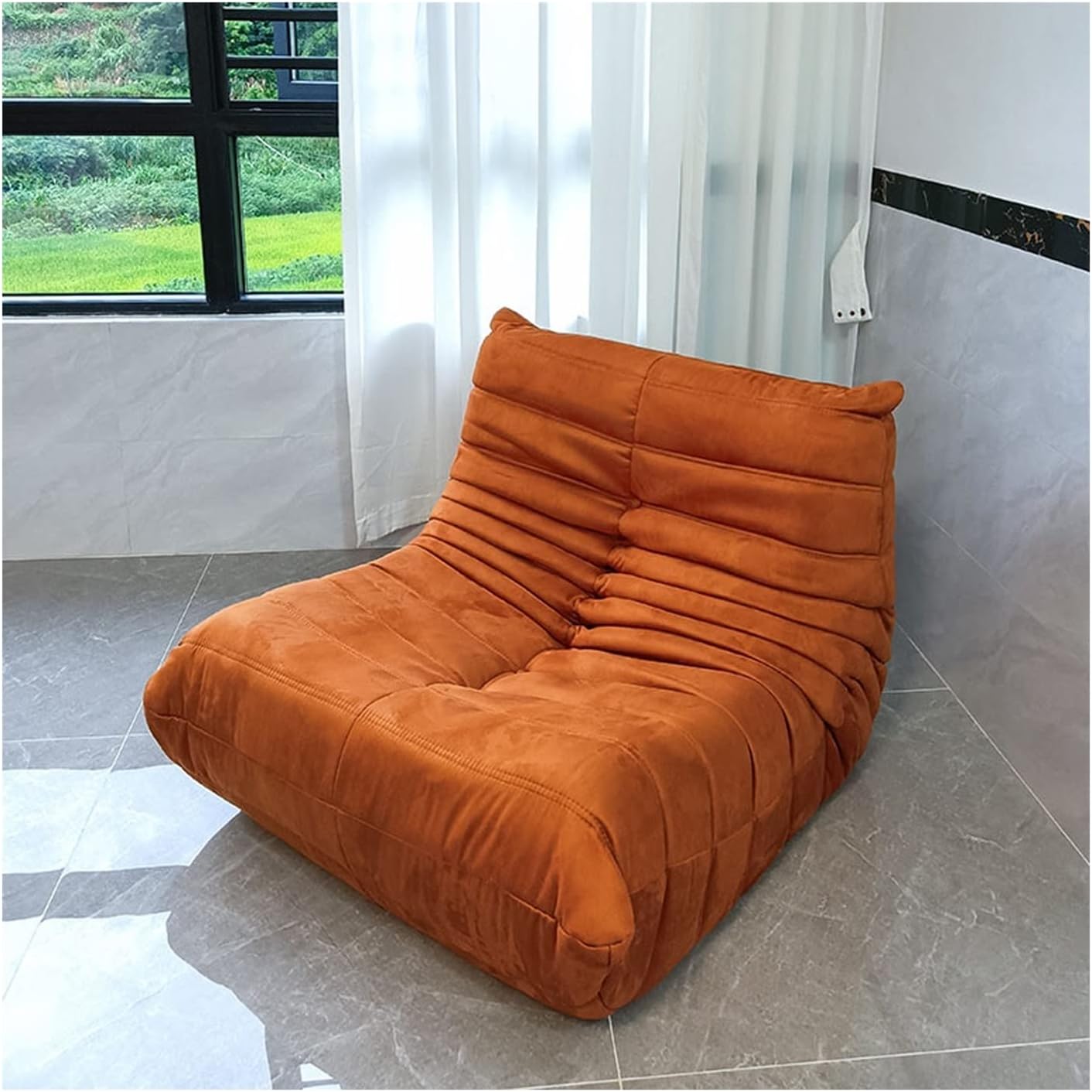 Sofá individual de camurça esponja de alta densidade