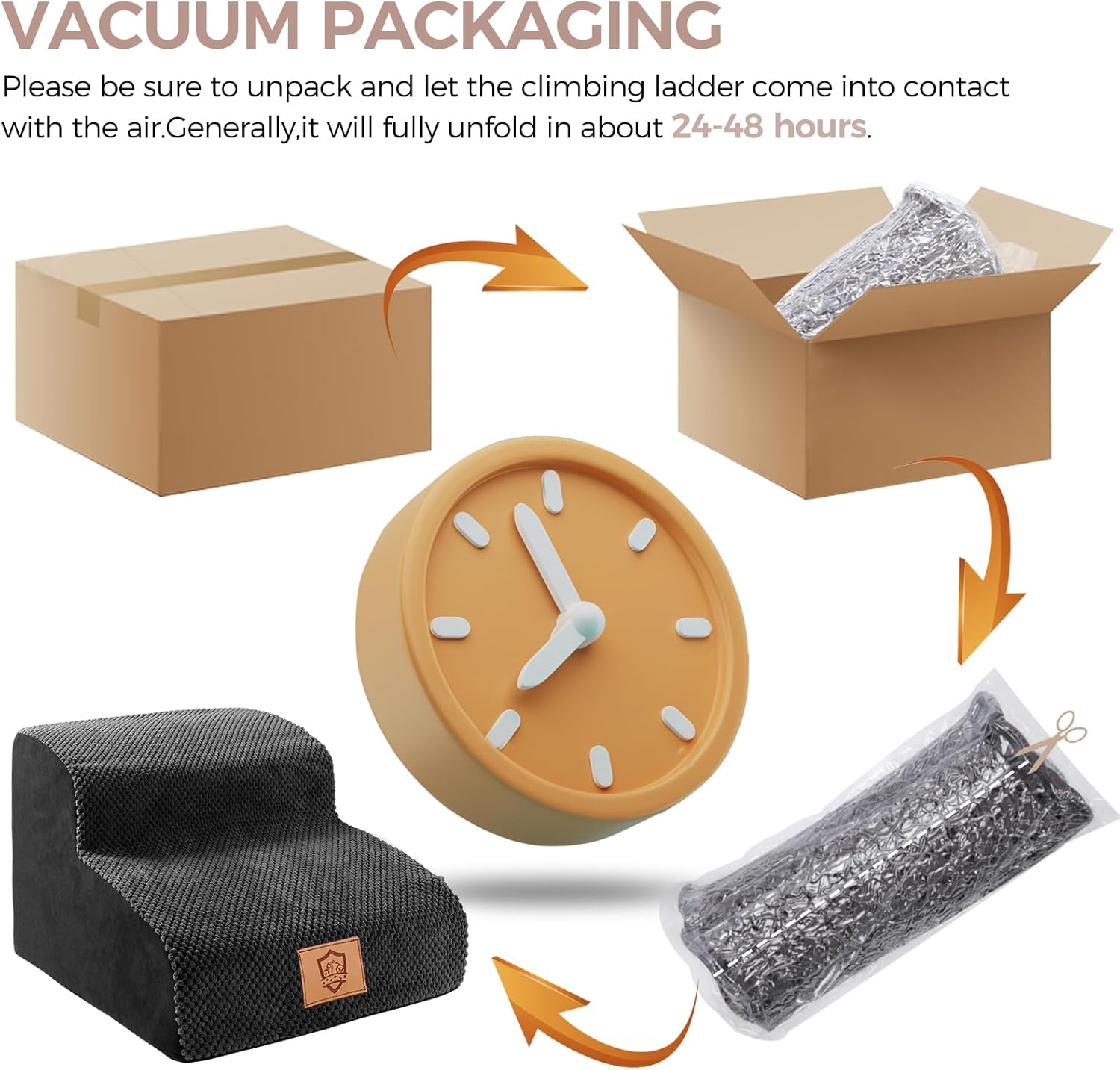 Escada elástica de esponja para cães de 2 degraus para animais pequenos