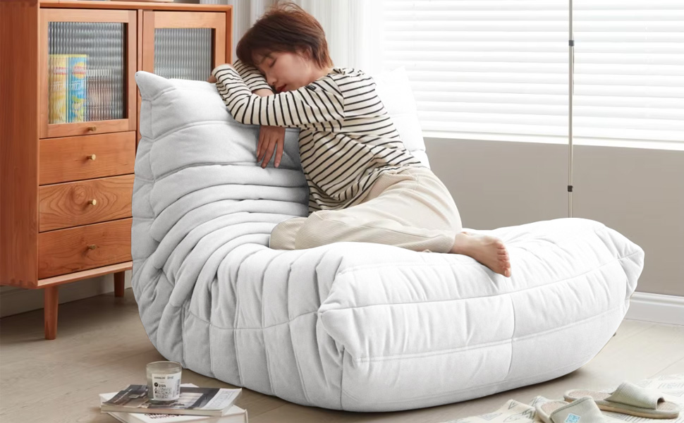 Poltrona tipo pufe Caterpillar Lazy Sofa com tecido personalizado e espuma de alta densidade