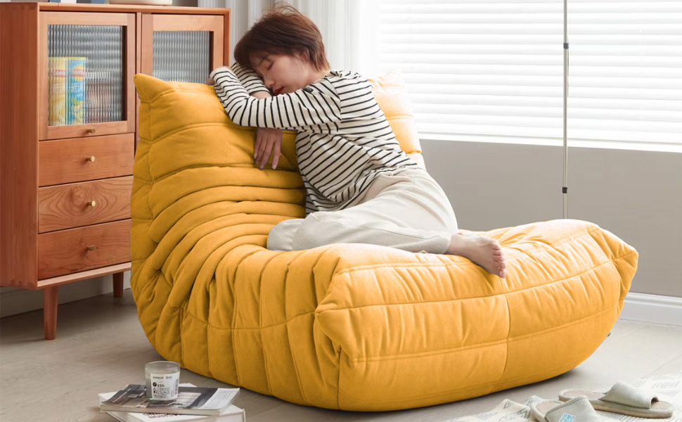 Poltrona tipo pufe Caterpillar Lazy Sofa com tecido personalizado e espuma de alta densidade