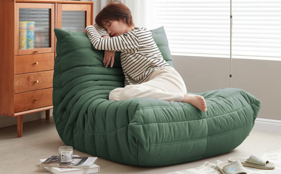 Poltrona tipo pufe Caterpillar Lazy Sofa com tecido personalizado e espuma de alta densidade