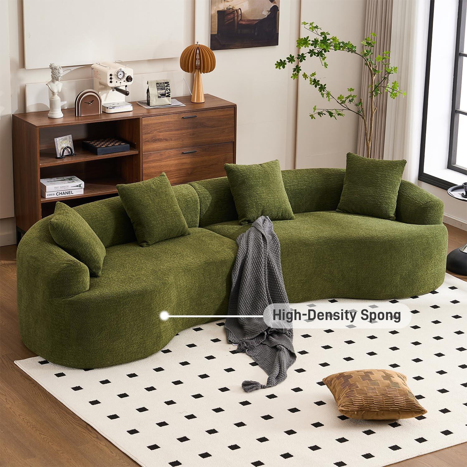 Conjunto de sofá curvo moderno e minimalista de 110"