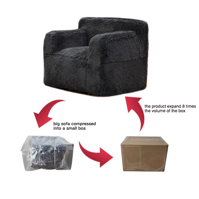 Sofá de espuma comprimida, enchimento de espuma em bloco de alta densidade para sofá de saco de feijão