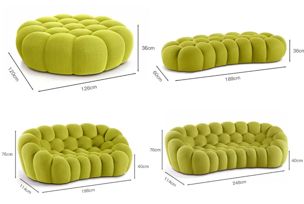 Sofá preguiçoso em formato de favo de mel 3D com bolhas de celebridades