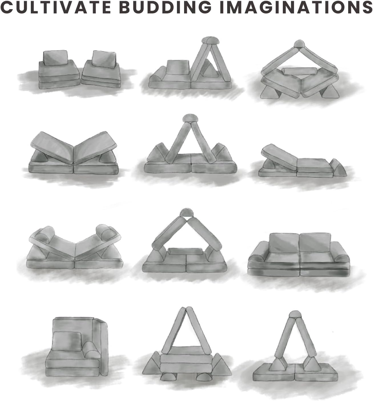 Kit de construção de sofá e forte para sala de jogos infantil