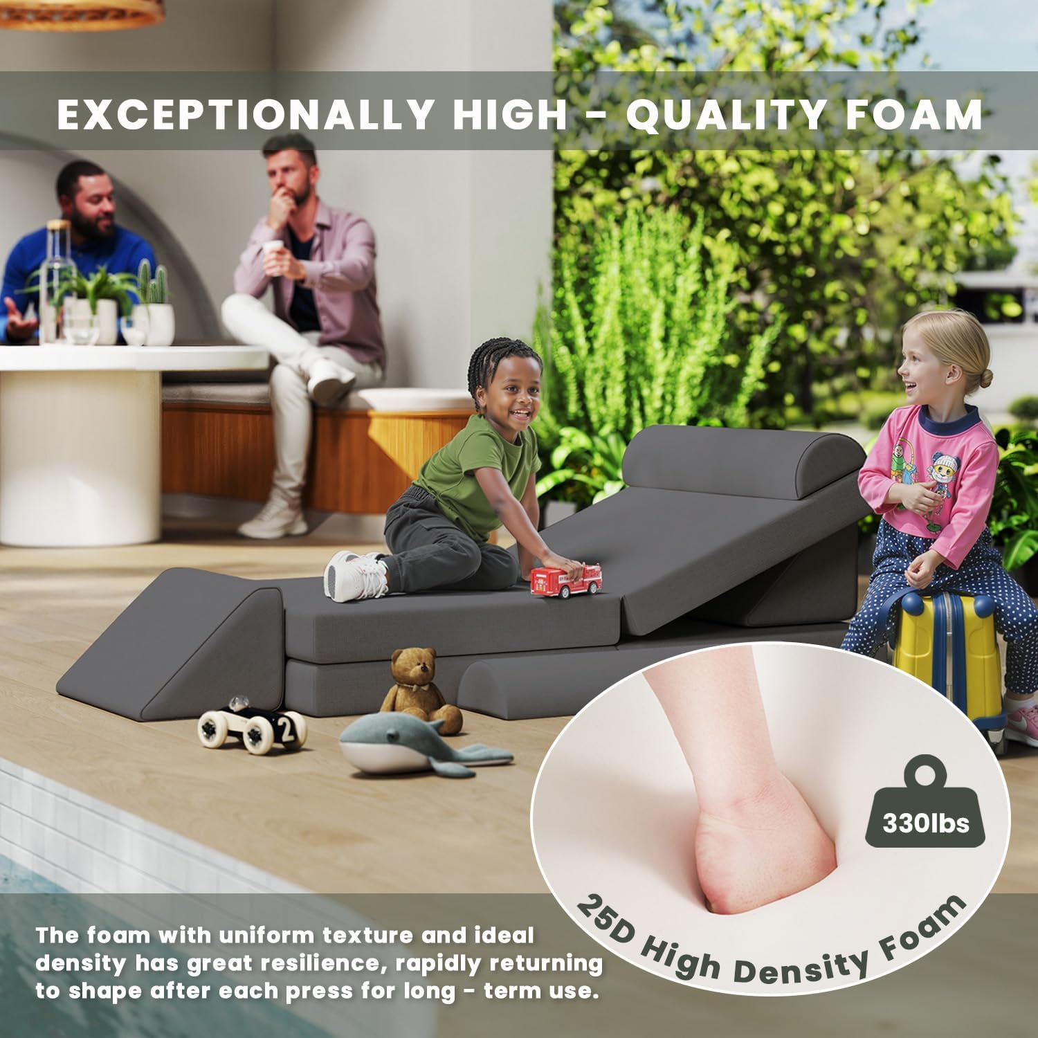 Sofá secional modular infantil à prova d'água para áreas externas