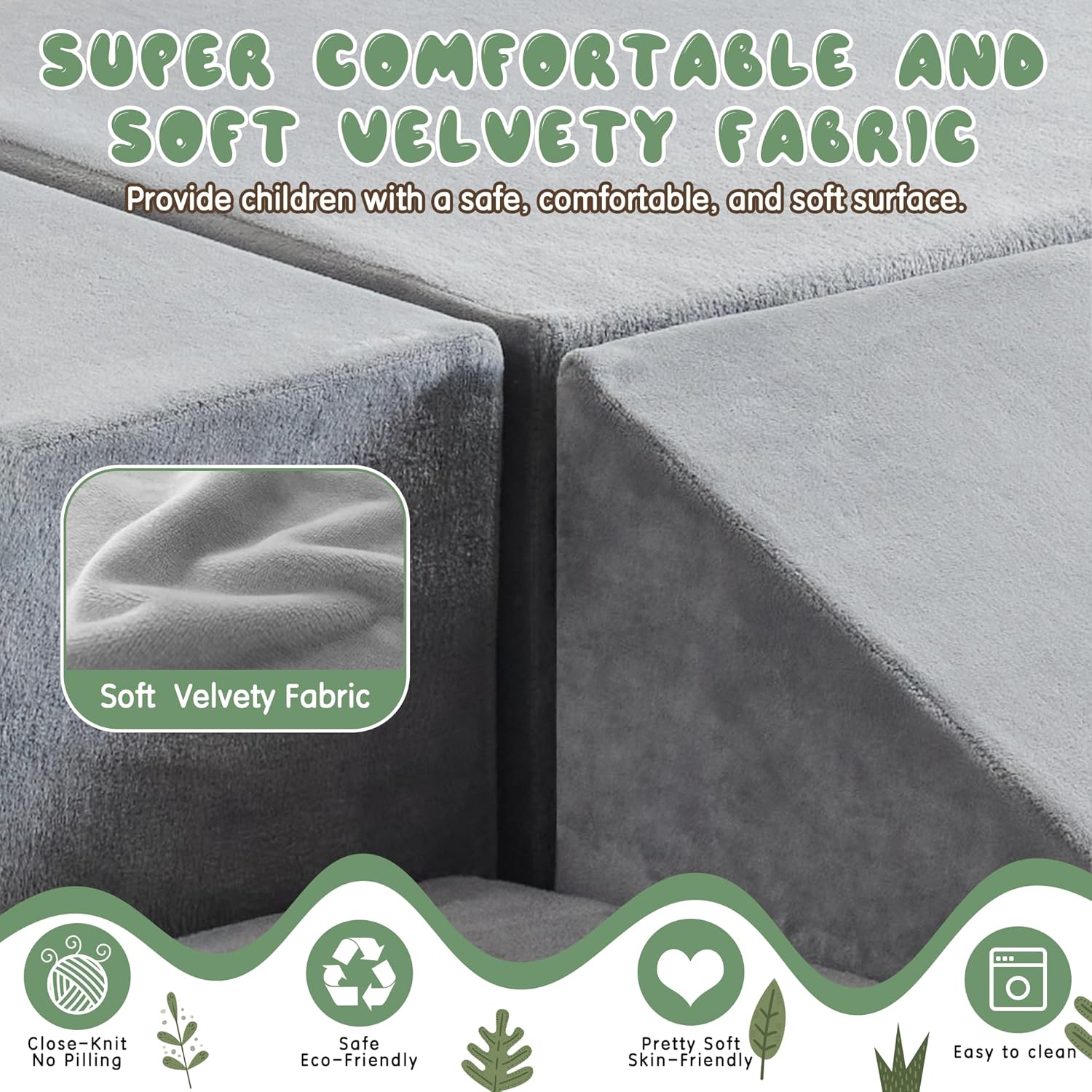 Blocos de escalada de espuma de veludo macio para equipamentos de recreação infantil