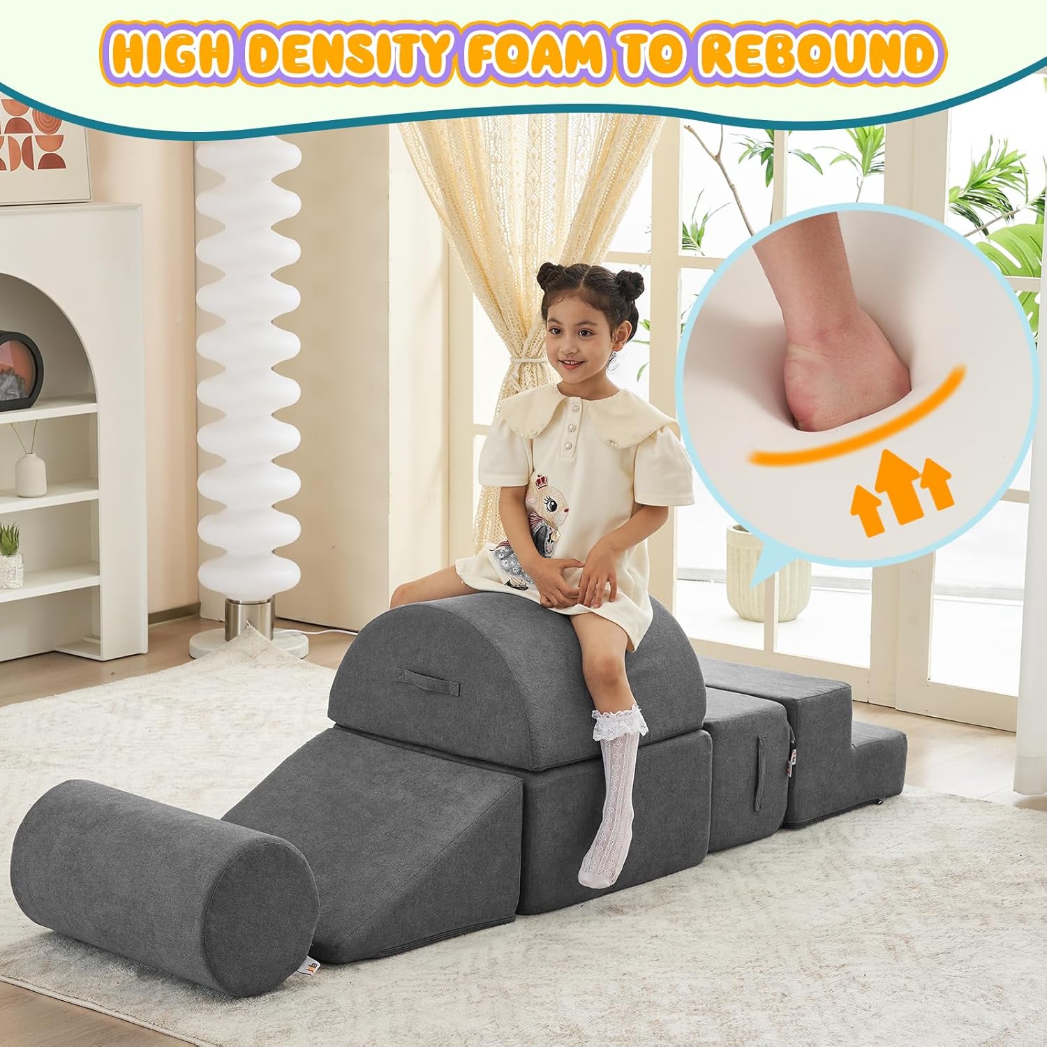 6 blocos de espuma para escalada - Equipamento de brinquedo macio para crianças