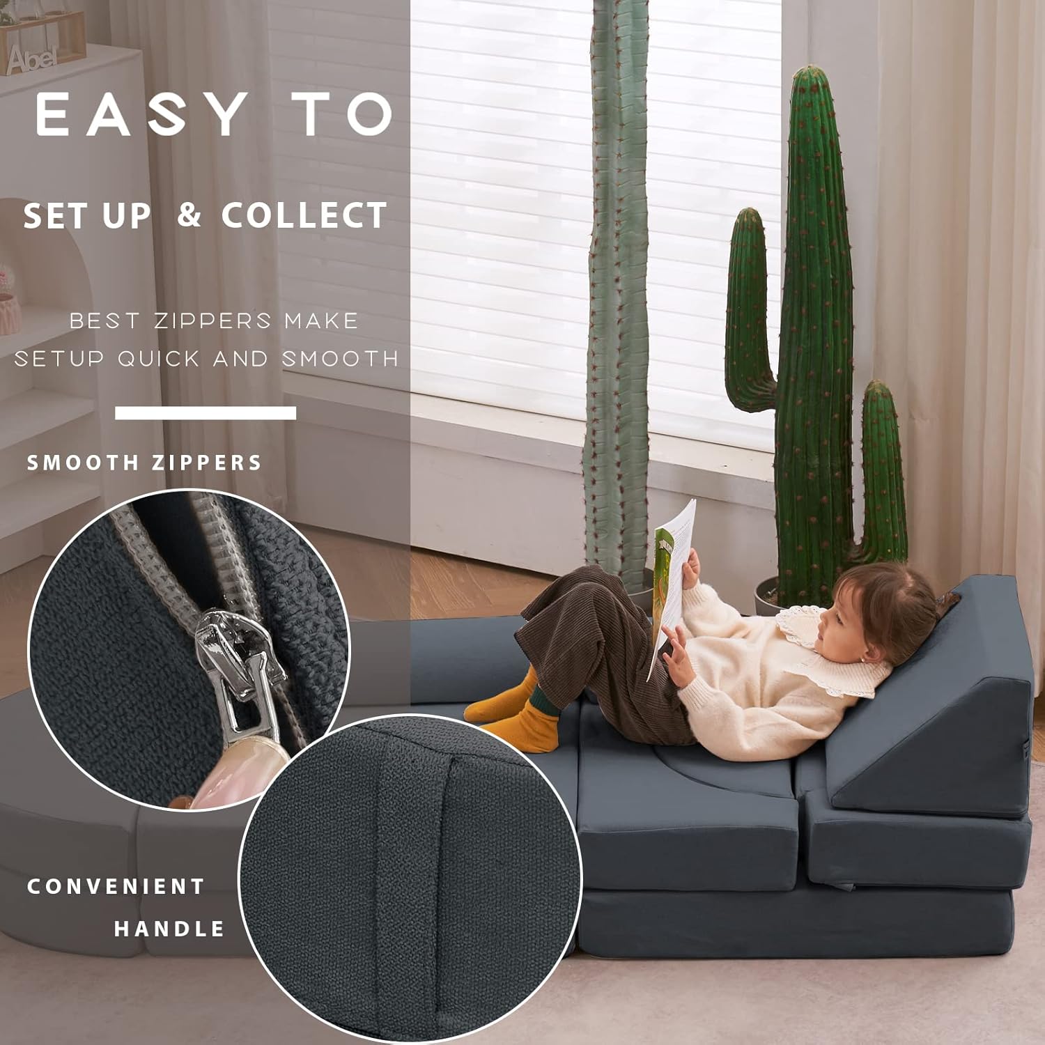 Sofá infantil modular de espuma com 14 peças