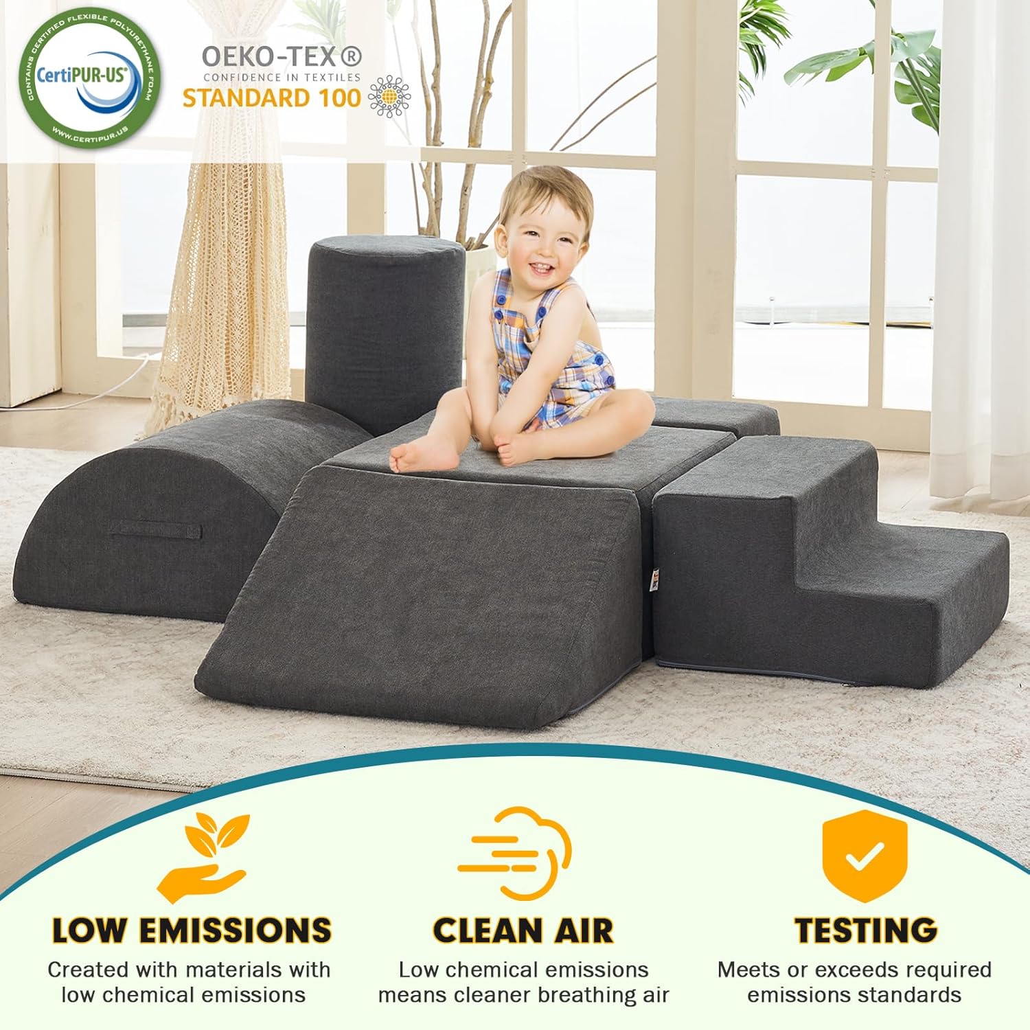 6 blocos de espuma para escalada - Equipamento de brinquedo macio para crianças