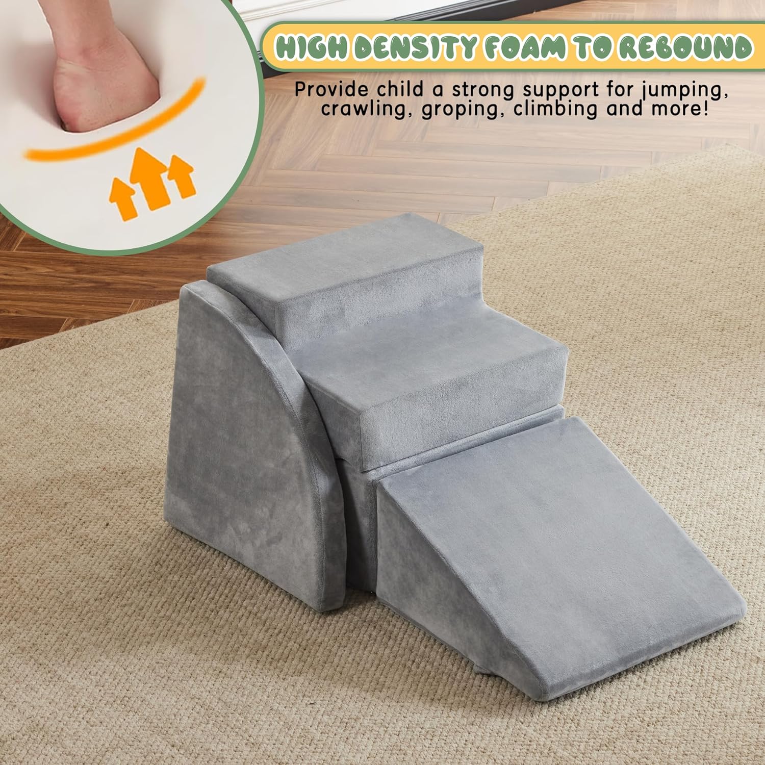 Blocos de escalada de espuma de veludo macio para equipamentos de recreação infantil