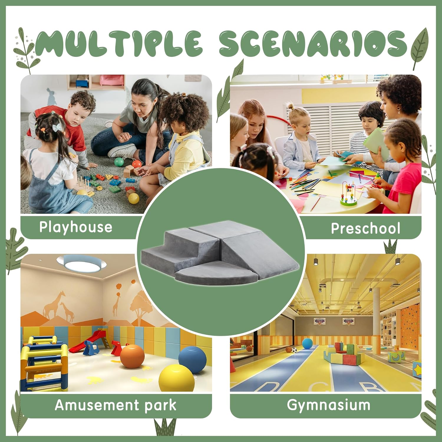 Blocos de escalada de espuma de veludo macio para equipamentos de recreação infantil