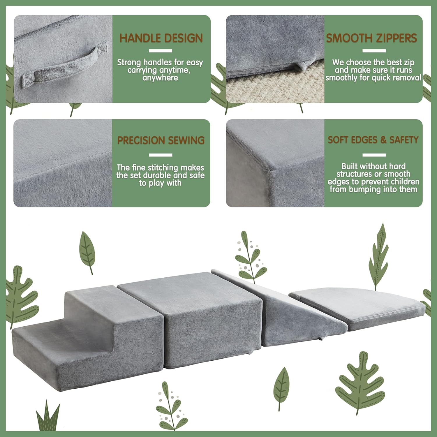 Blocos de escalada de espuma de veludo macio para equipamentos de recreação infantil