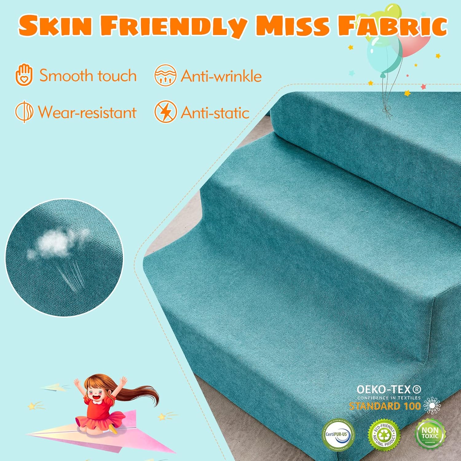 Blocos de escalada de espuma macia e seguros com escadas deslizantes