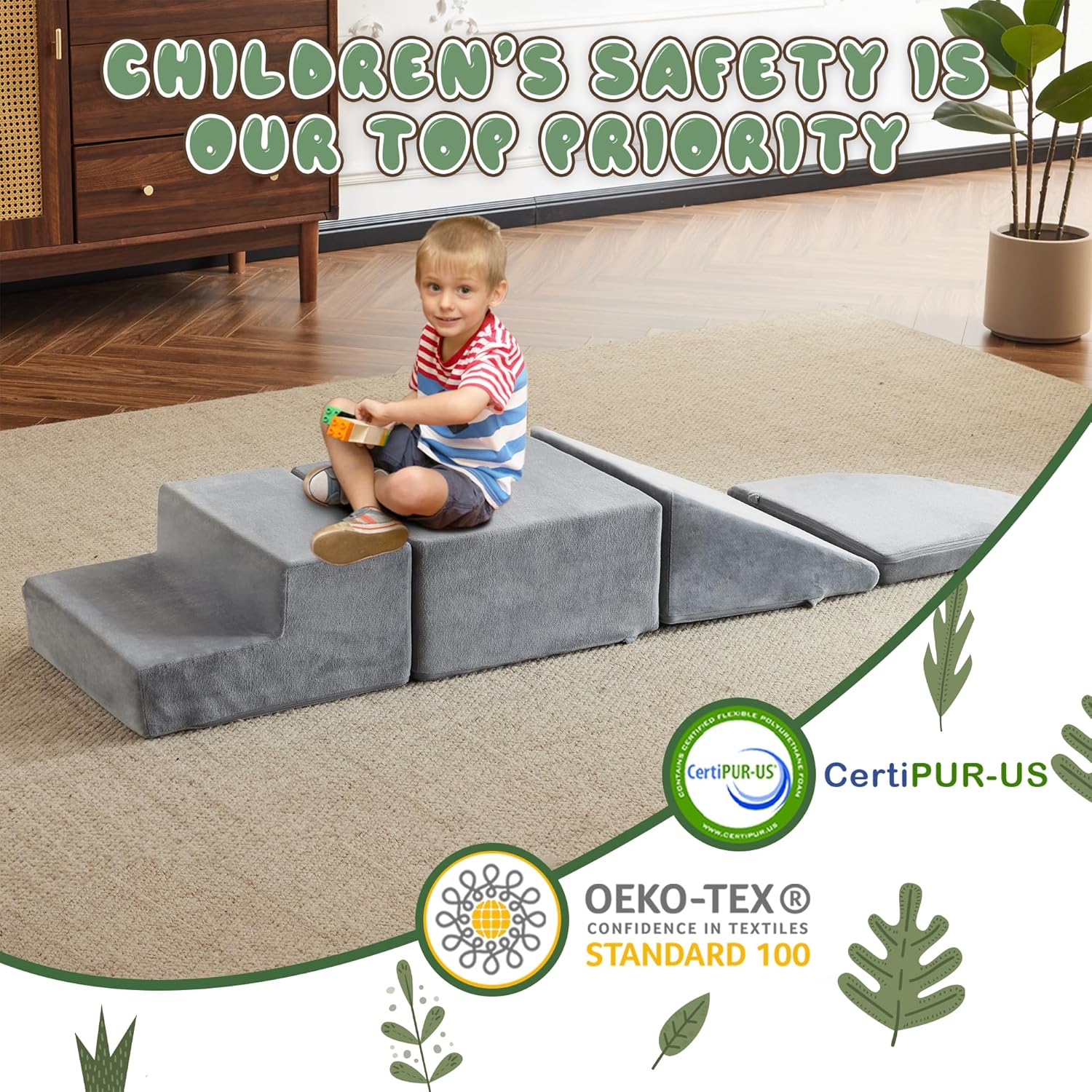 Blocos de escalada de espuma de veludo macio para equipamentos de recreação infantil