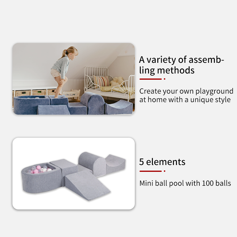 Conjunto de espuma macia para brincar em ambientes internos