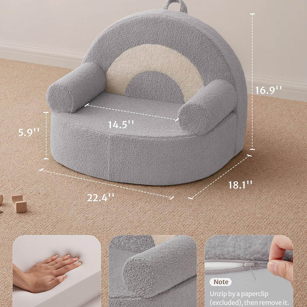 Cadeira de sofá infantil dobrável em formato de arco-íris personalizada