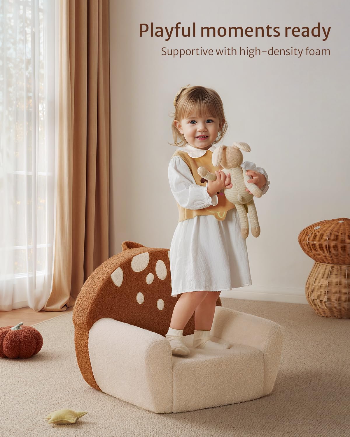 Cadeira de sofá de espuma infantil em formato de cogumelo