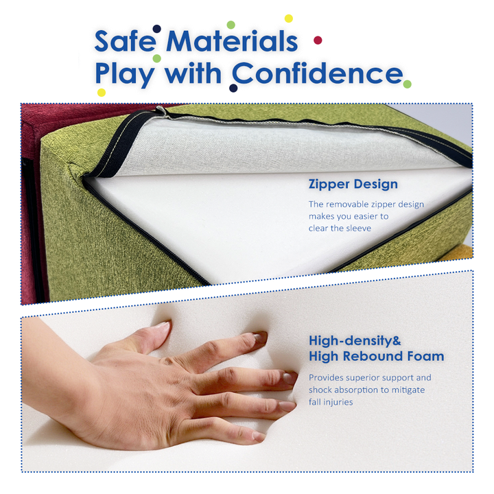 Blocos de escalada de espuma coloridos com 9 peças para crianças pequenas engatinhando