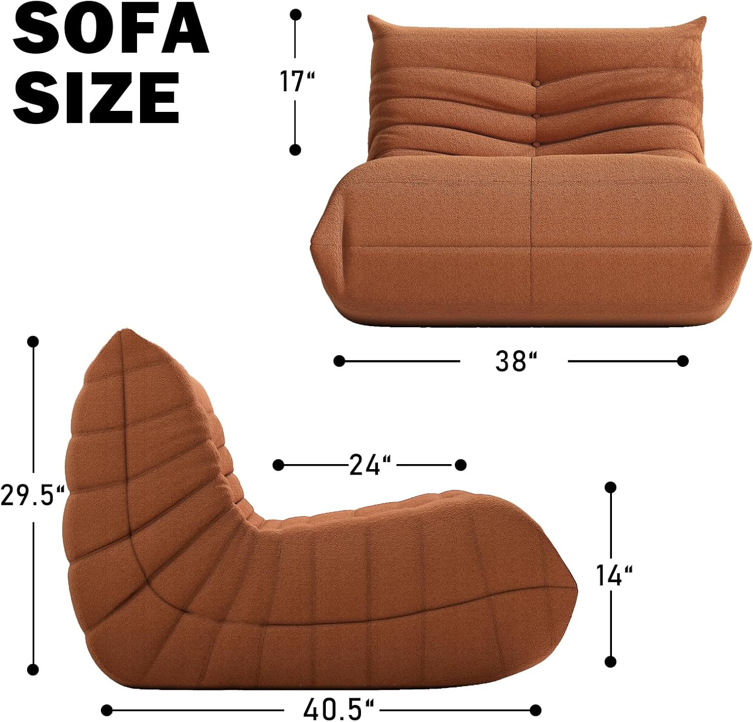 Poltrona tipo pufe Caterpillar Lazy Sofa com tecido personalizado e espuma de alta densidade