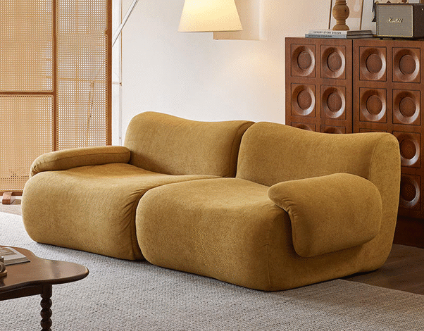 Conjunto de sofá de compressão moderno em lã de cordeiro 2025