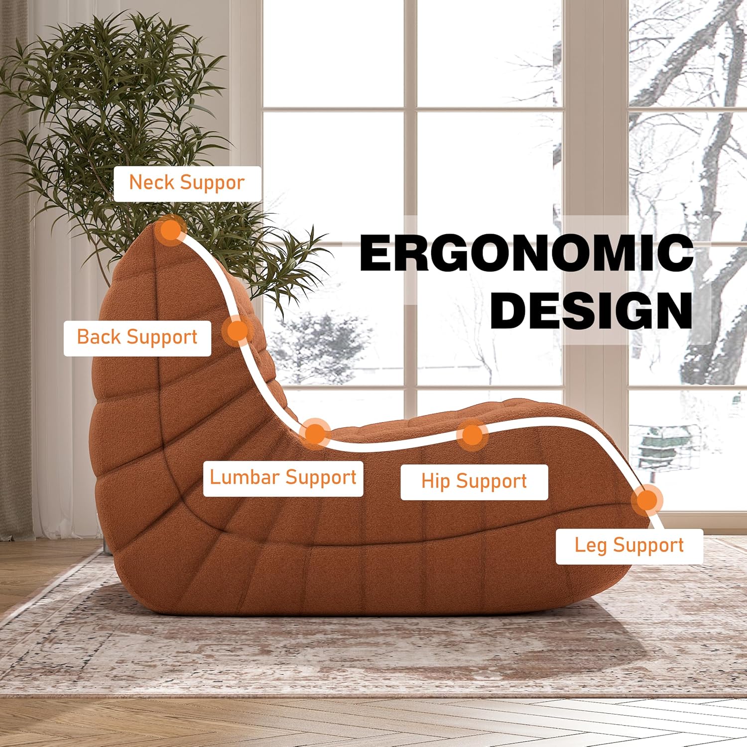 Poltrona tipo pufe Caterpillar Lazy Sofa com tecido personalizado e espuma de alta densidade